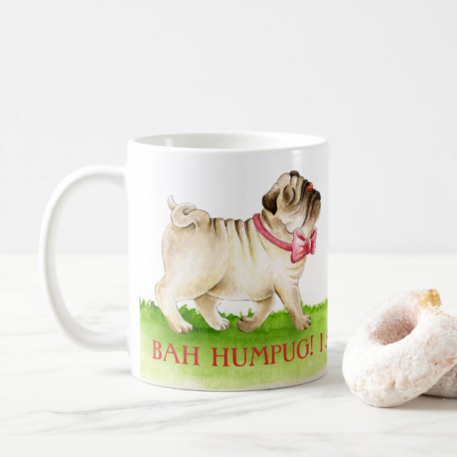 Mug Bah humpug ! J'ai une aquarelle pour chien de gard (Avec donut)