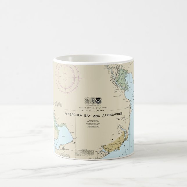 Mug Baie de Pensacola et approches Graphique nautique  (Centre)