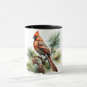 Mug Baies rouges vibrantes avec des feuilles vertes lu
