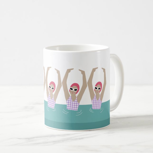 Mug Baigneurs artistiques | Illustration de natation a (Devant droit)