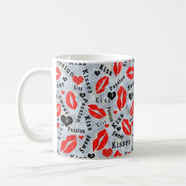 Mug Baiser, lèvres rouges. (Gauche)