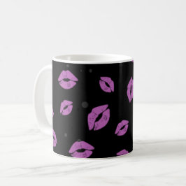 Mug Baisers à lèvres violet sur Motif Arrière - plan n