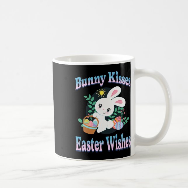 Mug Baisers de lapin Pâques souhaite de mignons oeufs  (Droite)