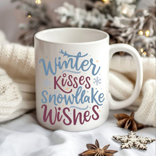 Mug Baisers d'hiver et Flambeaux de neige Souhaite la 