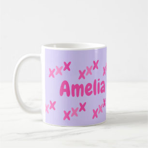 Mug Baisers rose Lilac personnalisés