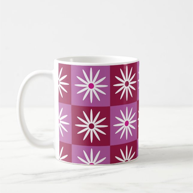 Mug Baisson blanche sur tableau de bord Motif rouge et (Gauche)