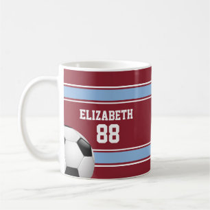 Mug Bal de Jersey de football Claret and Blue Stripes