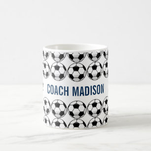 Mug Bal de soccer personnalisé avec nom et numéro d'éq