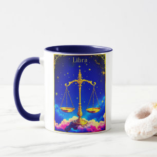 Mug Balance zodiacale de la Vierge dans un ciel rempli