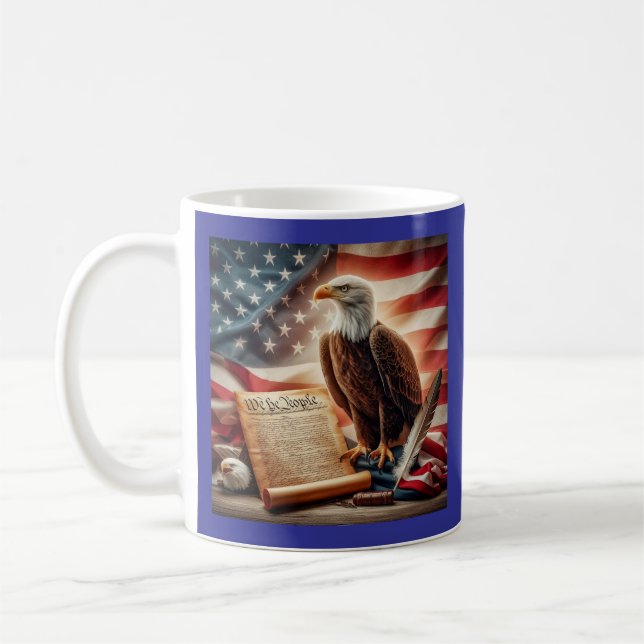 Mug Bald Eagle, United States Flag et Constitution (Gauche)