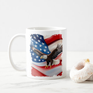 Mug Bald Eagle & US Drapeau 4 juillet