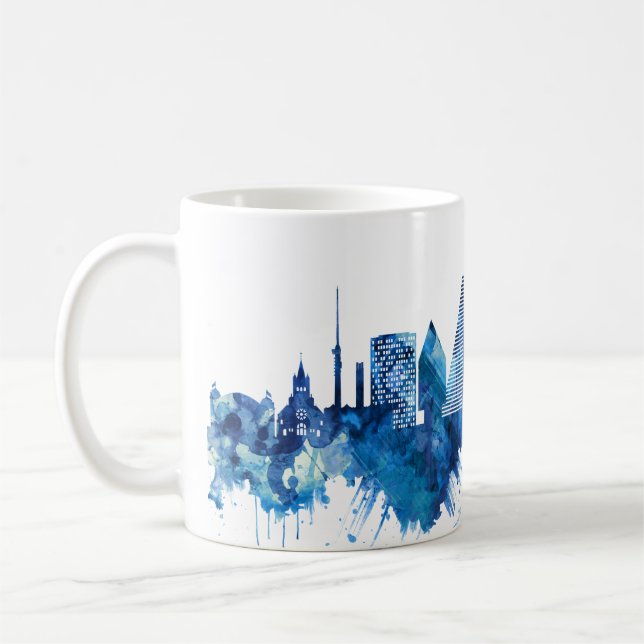 Mug Bâle Suisse Skyline Blue (Gauche)