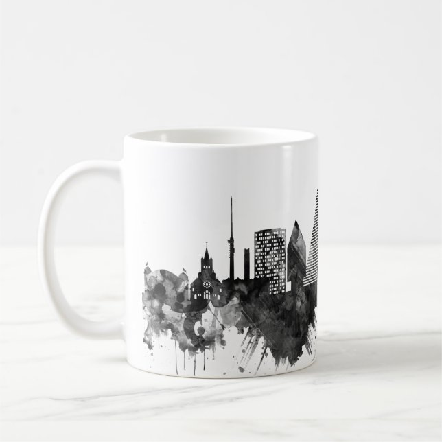 Mug Bâle Suisse Skyline BW (Gauche)