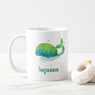 Mug Baleine mignonne nommée Aquarelle
