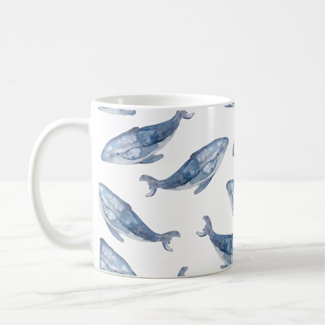 Mug Baleines à bosse en aquarelle (Gauche)