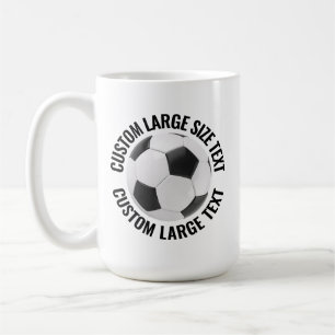 Mug Balle de Football Personnalisée avec Texte Grand F