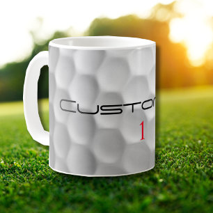 Mug Balle de golf avec texte et numéro personnalisés