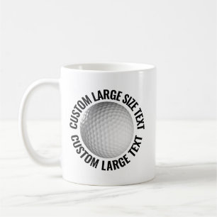 Mug Balle de Golf Personnalisée avec Texte Grand 330g 