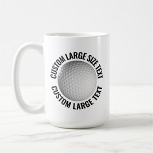 Mug Balle de Golf Personnalisée avec Texte Grand 450g.