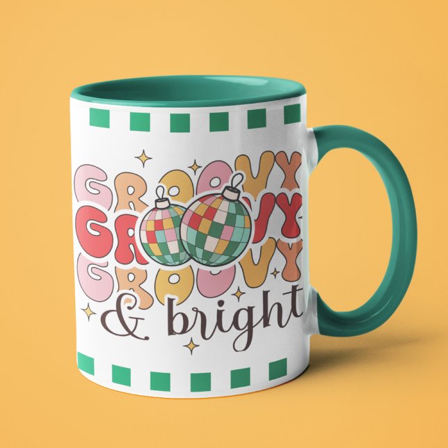 Mug Balle de Parties scintillant de Noël rétro super e (Créateur téléchargé)
