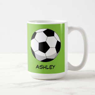 Mug Balle de soccer en dessin   Ajouter Votre Nom
