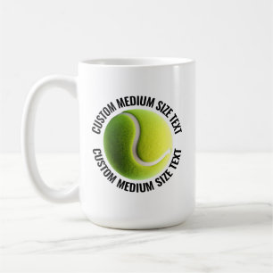 Mug Balle de tennis personnalisée moyenne Texte 425 g 