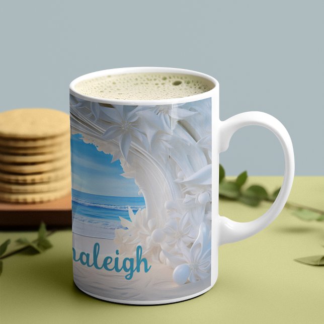 Mug Balle nuptiale personnalisée look 3D Plage (Créateur téléchargé)