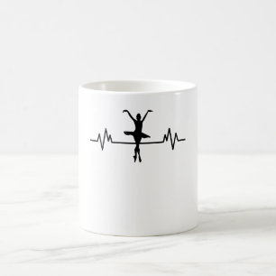 Mug Ballerina Heartbeat Design Amusant Classic Ballet 