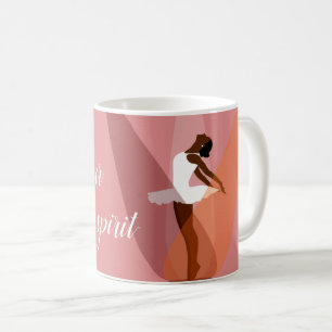 Mug Ballerina noire, danseuse de ballon noir rose