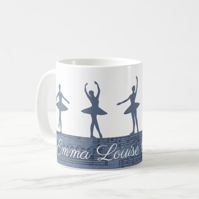 Mug Ballerina Nom personnalisé Ballet (Devant gauche)