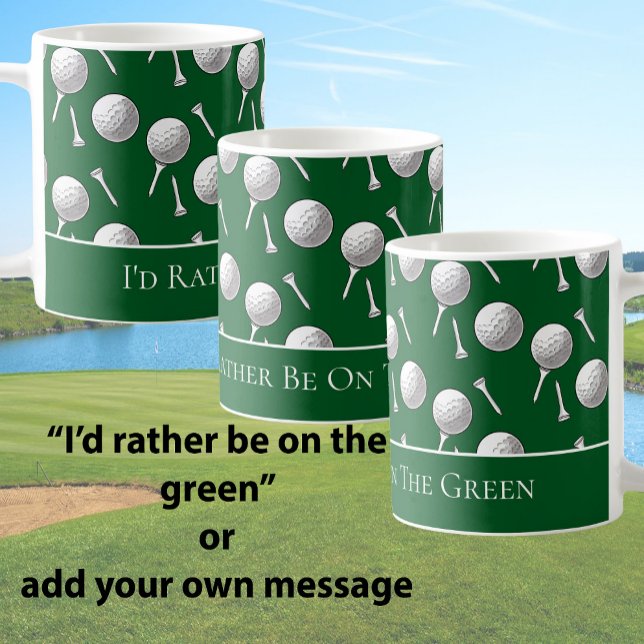 Mug Balles de golf et tées vertes amusants Message per (Créateur téléchargé)