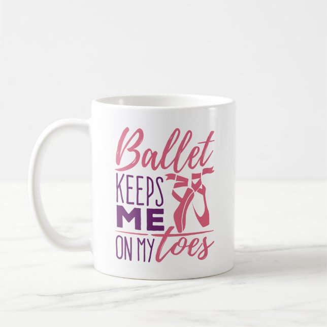 Mug Ballet me garde sur mes orteils Ballerina Danseuse (Gauche)