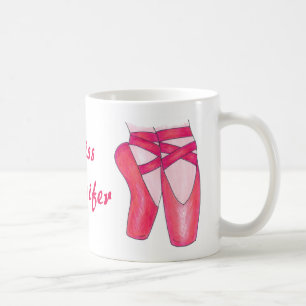 Mug Ballet rose personnalisé Pointe Dance Enseignant C