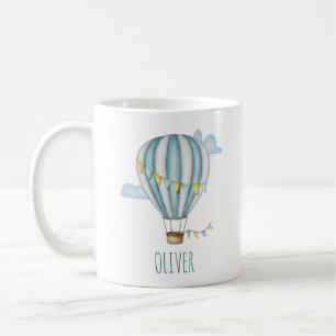 Mug Ballon à air chaud bleu aquarelle