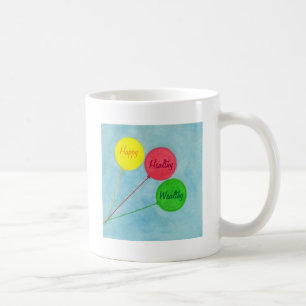 Mug Ballon d'affirmation heureux sain riche