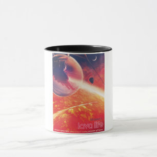 Mug Ballon d'air extrèmement chaud sur un paysage infe