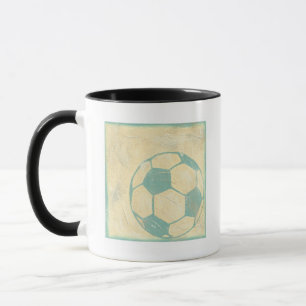 Mug Ballon de football bleu en pastel par Chariklia