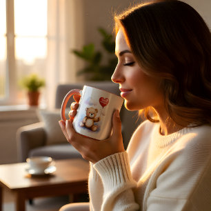 Mug Ballon en forme de cœur d'ours doux J'aime ma mama