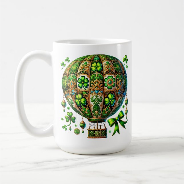 MUG BALLON VERT & OR IRLANDAIS THÈME AIR CHAUD (Gauche)