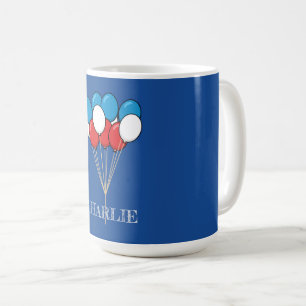 Mug Ballons bleu blanc rouge patriotique Personnalis