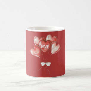 Mug Ballons d'amour à coeur rouge