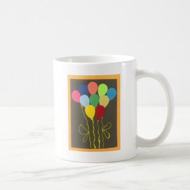 Mug Ballons d'anniversaire colorés Design graphique (Droite)