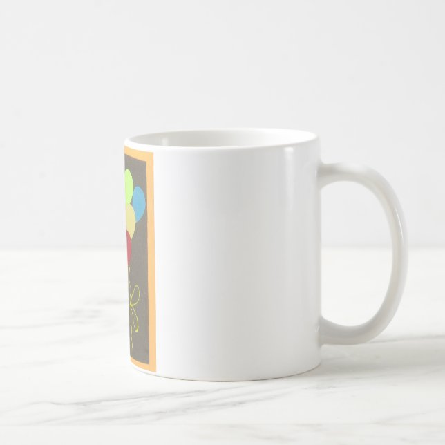 Mug Ballons d'anniversaire colorés Design graphique (Droite)