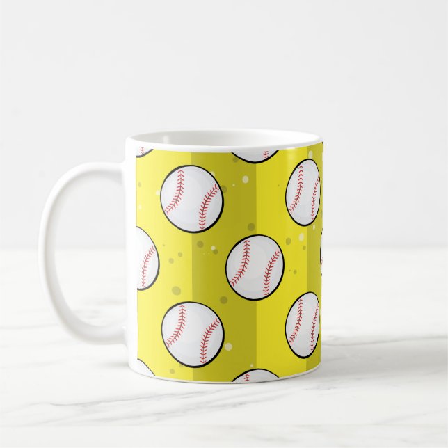 Mug Ballons de baseball - Motif ininterrompu sur le te (Gauche)