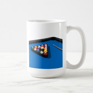Mug Ballons de billard sur Billard à flancs bleus Tabl