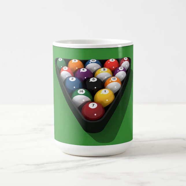 Mug Ballons de billard sur Green Fet : (Centre)