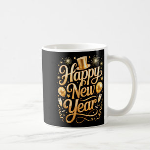 Mug Balloons de fête du Nouvel An 2026, Feux d'artific