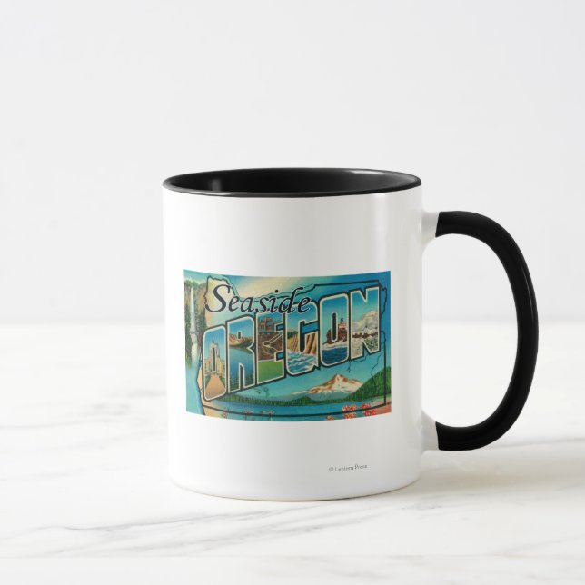 Mug Balnéaire, Oregon - Grandes Lettres Scènes 2 (Droite)