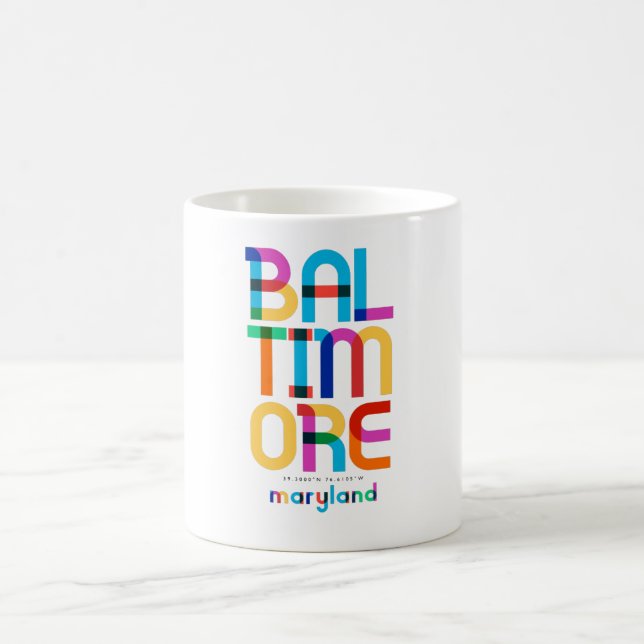 Mug Baltimore Maryland Mid Century, Pop Art, (Centre)
