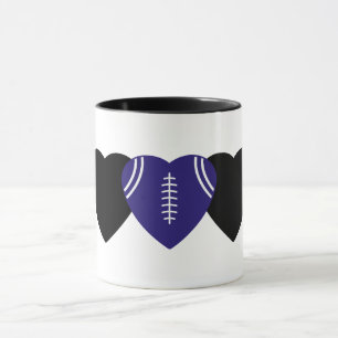 Mug Baltimore Ravens Football Heart Design